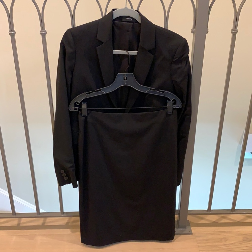 Theory Black Skirt Suit